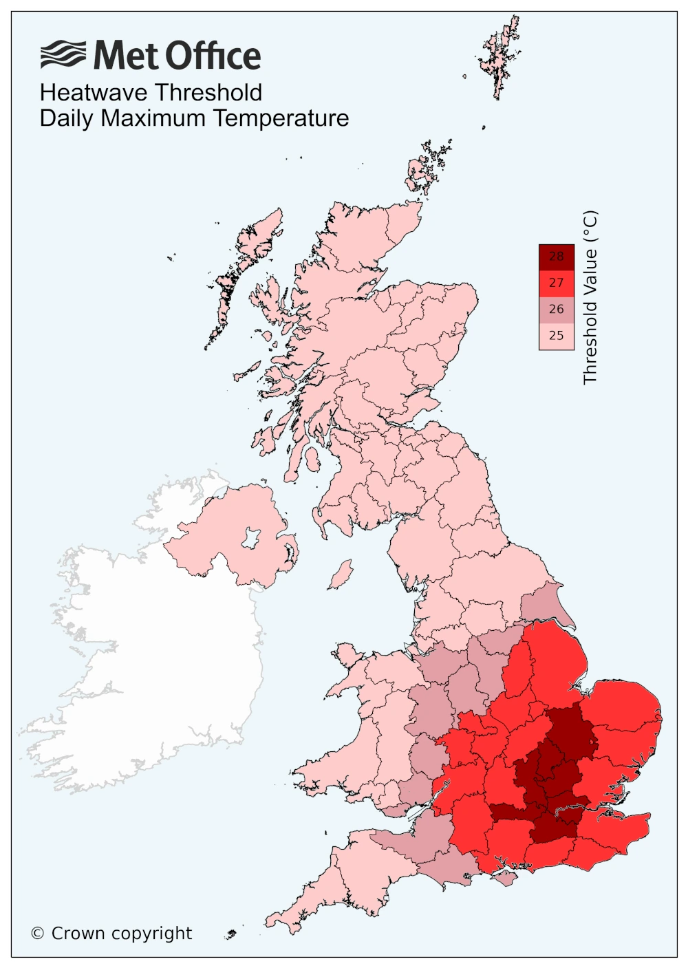 Heat wave thresholds